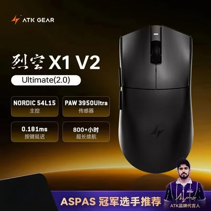 Mouse gaming wireless ATK Blazing Sky X1/X1V2 8K a bassa latenza, leggero per FPS, Liekong E-sports, accessori PC personalizzati