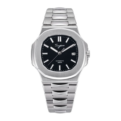 Sugess Man Watch Automatic Mechanical Wristwatches Miyota 9015 Movement MOP Dial Luminous Waterproof 5bar Bracelet Luxury S466
