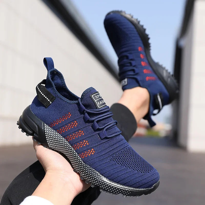 Zapatillas casuales para hombre de malla, ligeras, transpirables, con suela suave, calzado deportivo sin cordones tipo mocasín para hombre