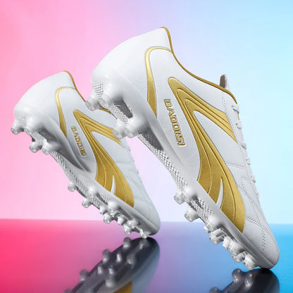 Scarpe da calcio da uomo traspiranti, scarpini da football e futsal ultraleggeri, sneaker professionali da allenamento unisex, tacchetti per erba e sport da partita