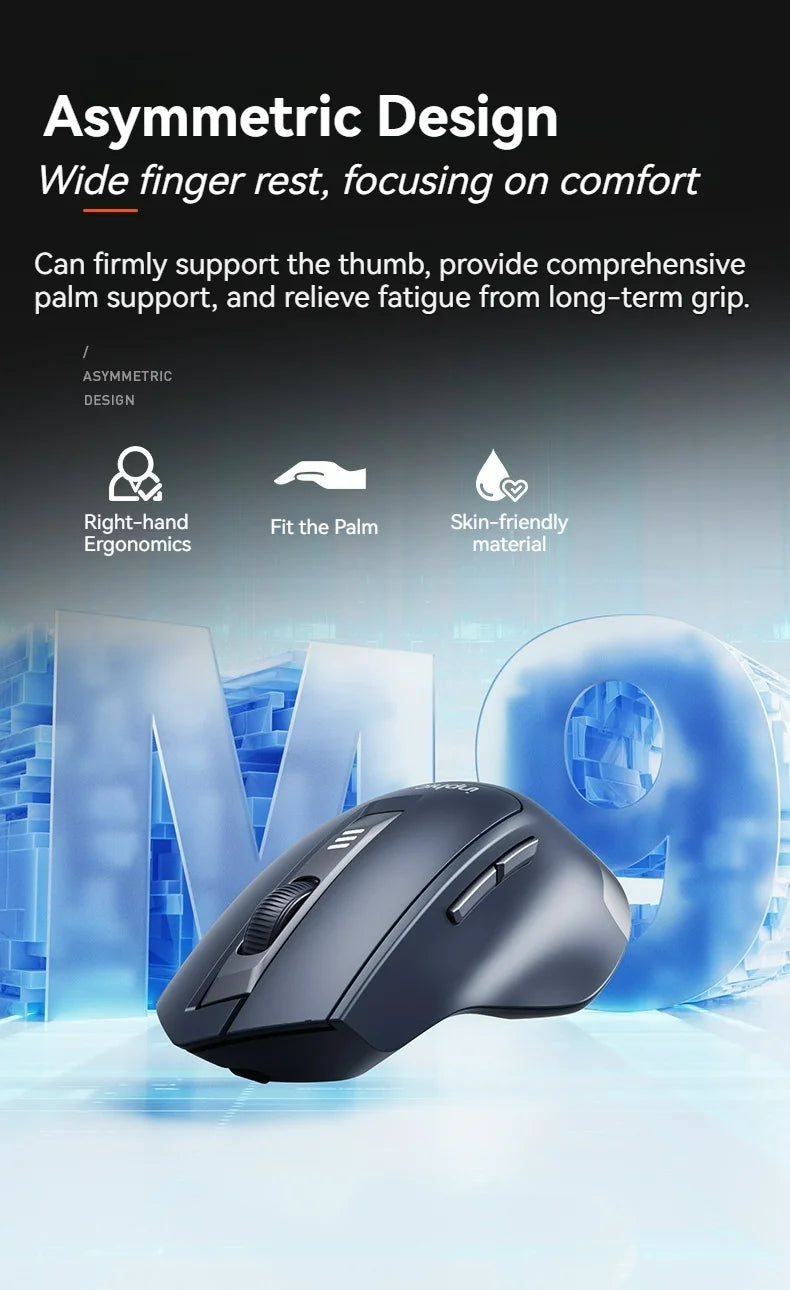 Inphic M9 Kabellose Maus 2.4G USB-Empfänger Wiederaufladbar Type-C Stummschaltungstaste Energieanzeige Ergonomische universelle Office-Maus