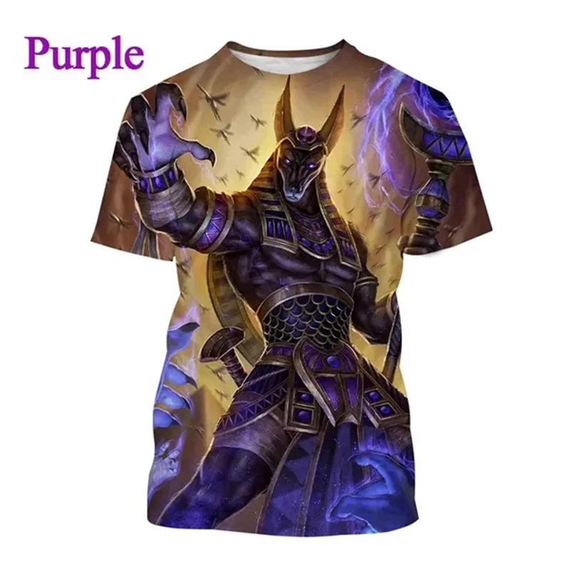 Grim Reaper Anubis T-shirts 3D-trykt oldegyptisk gud T-shirt Egyptens øje Farao Mode Harajuku kortærmet T-shirt