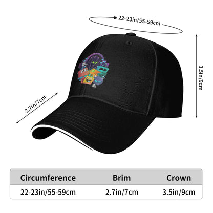 Geometry Gaming Cube Dash Baseballové čepice Hip Hop Extreme Demon Sandwich Cap Unisexový styl Nastavitelná čepice typu „dad hat“ Běh Golf