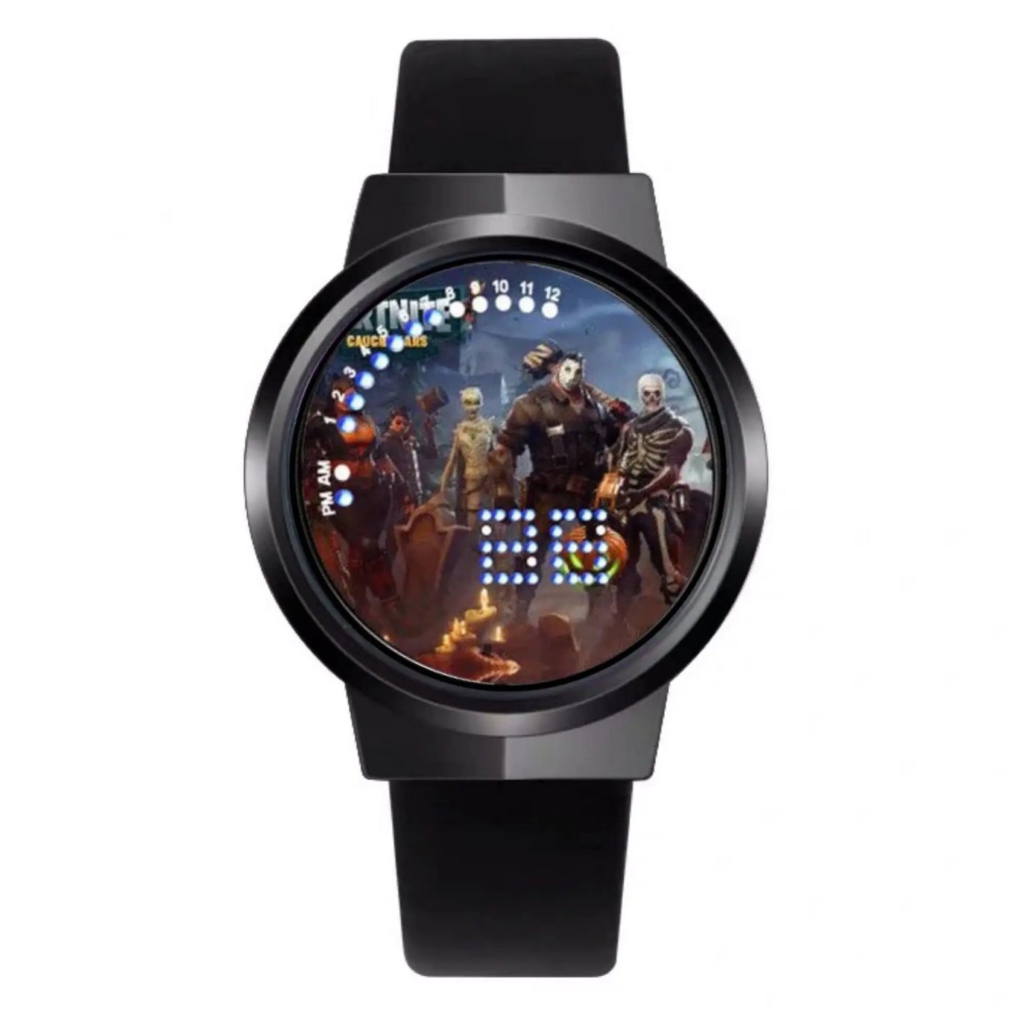 Relógio Fortnite kawaii personalizado com luz noturna LED tátil, estilo cartoon e fashion, relógio eletrónico para estudantes, presente para amigos