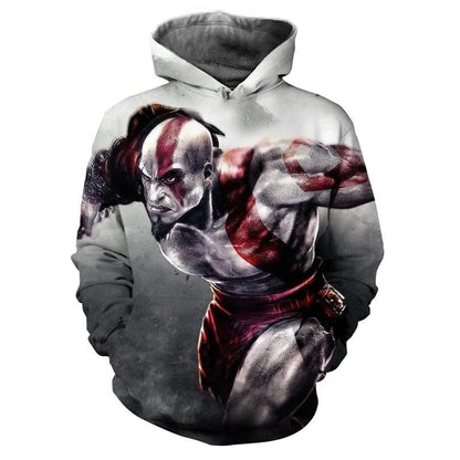 New 3D Game God Of War Printed Hoodies Kratos Graphic Sweatshirts Kid Fashion Streetwear Cool Hooded Hoody Harajuku Pullover Top