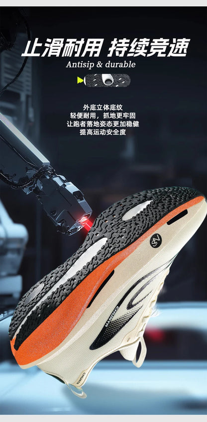 Carbon plate men's and women's anti-slip running shoes, professional marathon sports breathable mesh CHUNTA sports shoes