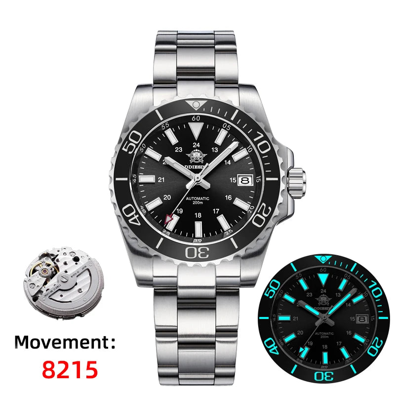 ADDIESDIVE Men Luxury Watch Sapphire Crystal Ceramic Ring 20Bar Diving Luminous Automatic Mechanical Watch Exquisite Gift Clock