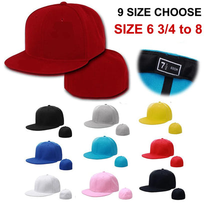 Șapcă complet închisă, ajustată, New York, mărime Plus Large, stil Trucker, pentru bărbați, cu cozoroc plat, hip-hop, culoare solidă, tip baseball, cu închidere snapback, fără imprimeu, cozoroc plat, Era