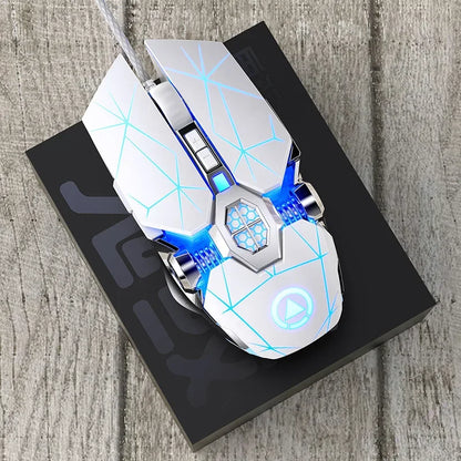 Rato Gaming Profissional Novo 3200dpi 7 Botões Retroiluminado Rato para Computador com Suporte para Definição de Macros Mecânico com Fio Silencioso