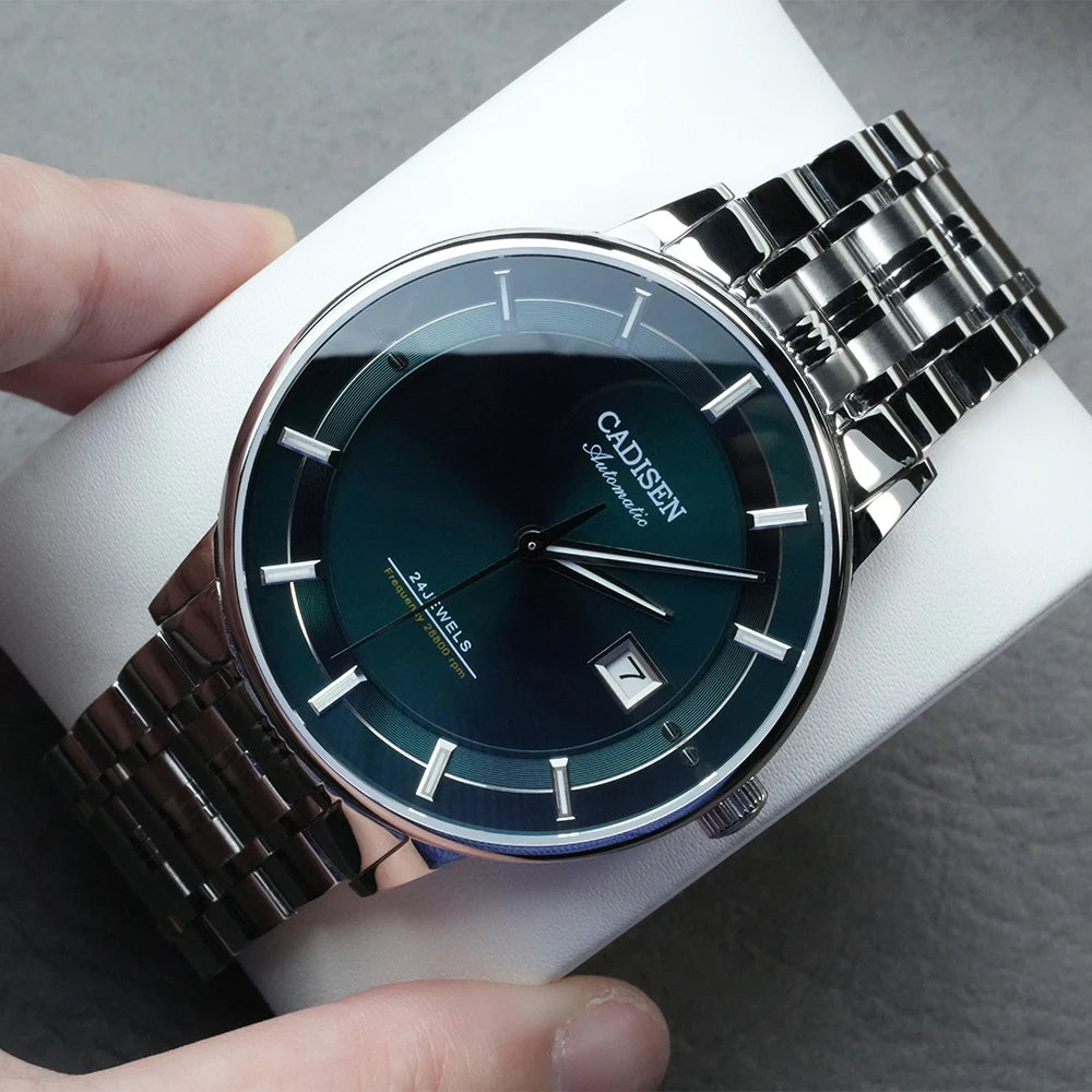 CADISEN Mechanical Wristwatches MIYOTA 9015 Movement Automatic Ultra-thin Watch Sapphire Waterproof Rose Gold Business Watches