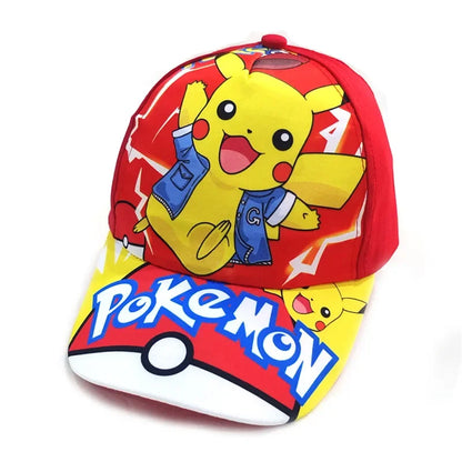 Șapcă de baseball din poliester cu figurină Pikachu din anime-ul Pokémon Go, cu imprimeu de desene animate, cu cozoroc, pentru copii, decorativă, cadou de ziua de naștere