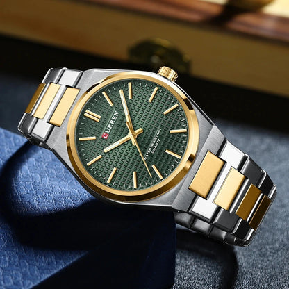 Montre pour homme CURREN 8439 – Modèle de grande marque, style luxe et professionnel, étanche, en acier inoxydable, type militaire, à mouvement quartz.