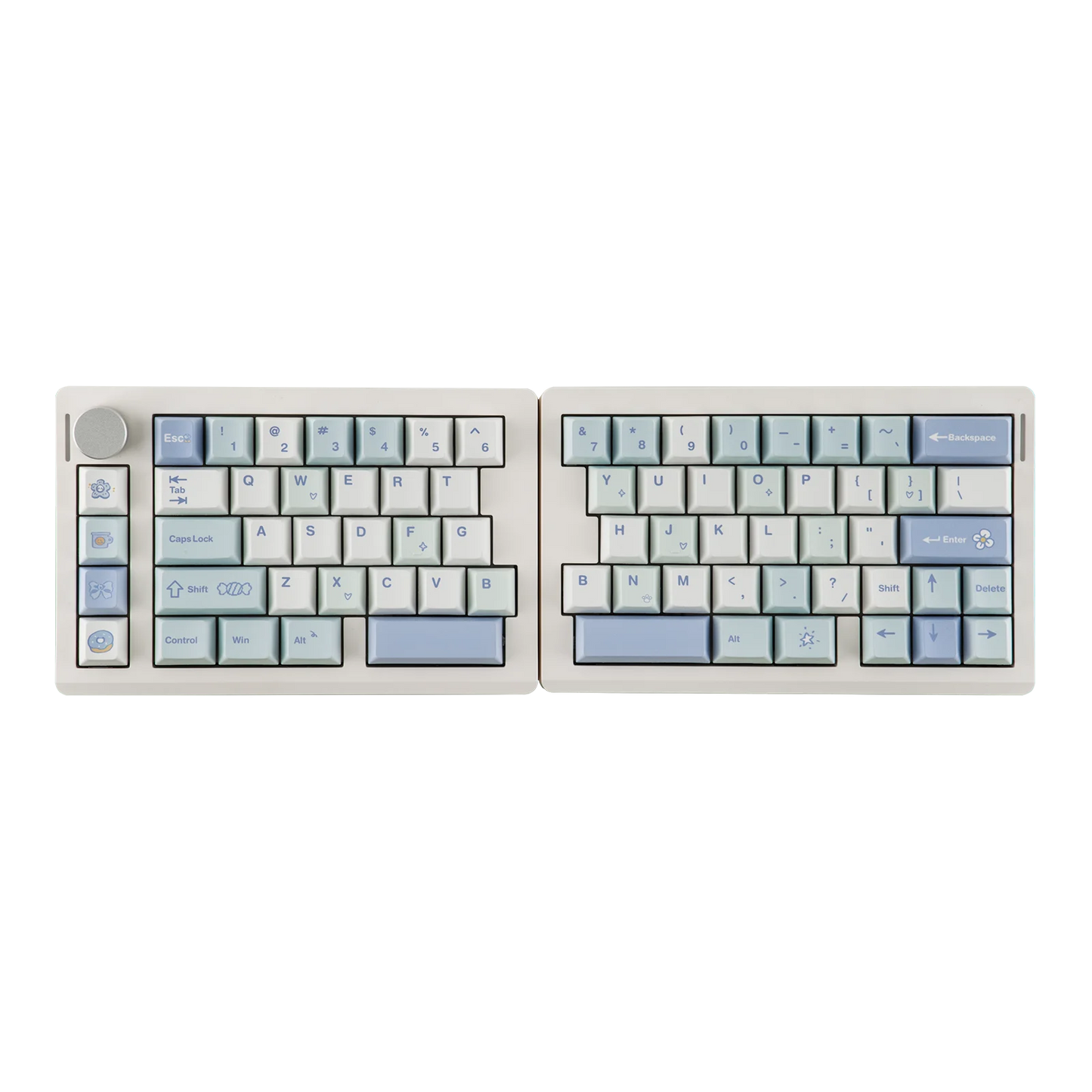 Teclado mecánico inalámbrico EPOMAKER Split70 QMK/VIA 70% con diseño dividido, conexión cableada/BT/2.4Ghz y perilla programable, modificador Mac