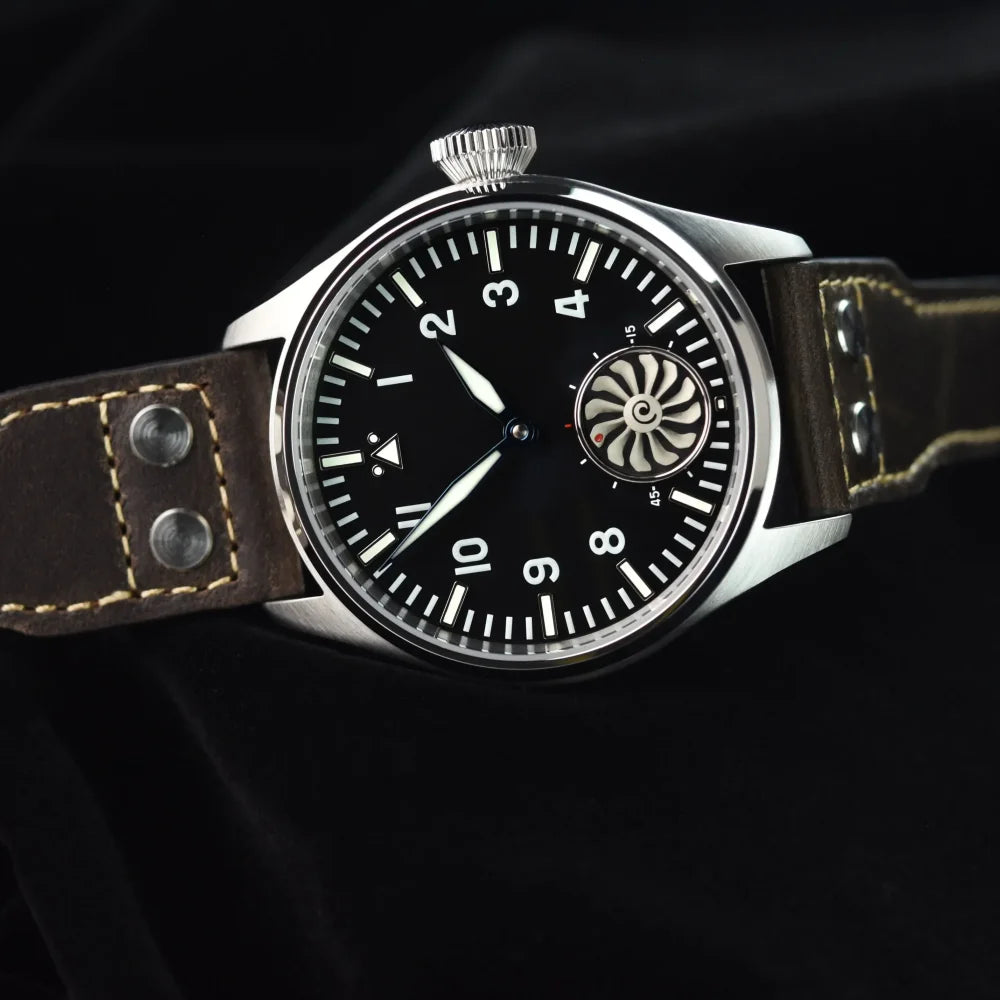 Hruodland 2025 Neue mechanische Herrenuhr Seagull ST3620 Retro-Pilot 43MM BGW-9 Leuchtend Saphirglas Turbine Reloj Hombre