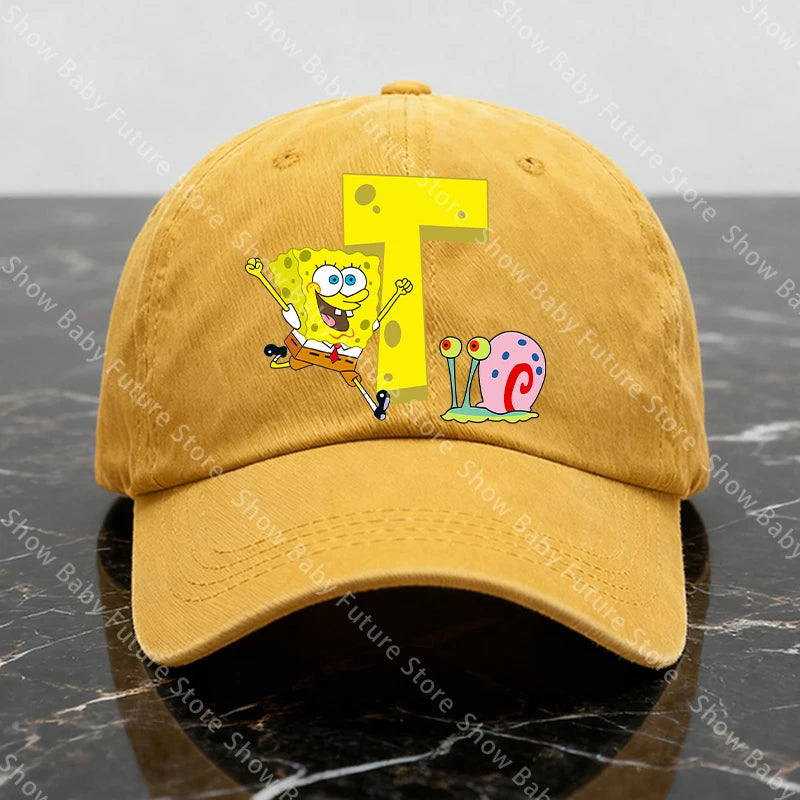 Spongebobs New Baseball Caps for Adult Cartoon Letter Fashion Man Women Washed Hat Summer Vintage Caps Anime Cute Birthday Gifts