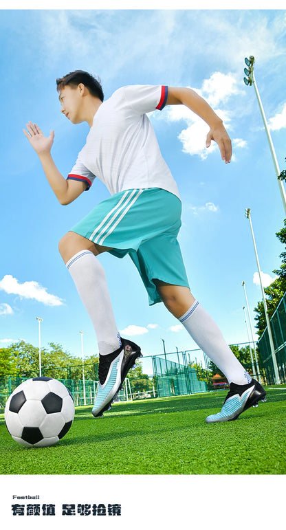 New Men Soccer Shoes Outdoor Sport Boys Football Boots Breathable Match Comfortable Long Spikes Training Cleats Adult Non Slip