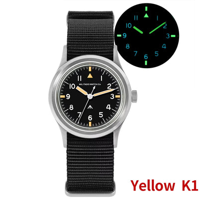 Militado ML14 Quartz Watch Cream Dial VH31/VH65 Sweep Movement Bubble K1/ Sapphire Luminous 36Mm Vintage Watches 100M Waterproof