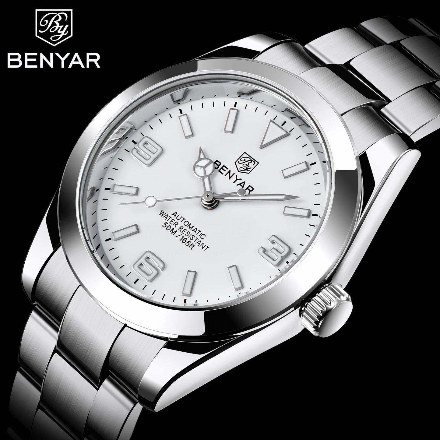BENYAR 2025 Nuevo reloj mecánico automático para hombre, estilo business deportivo de lujo, relojes para hombre, resistente al agua 50M, Relogios Masculino