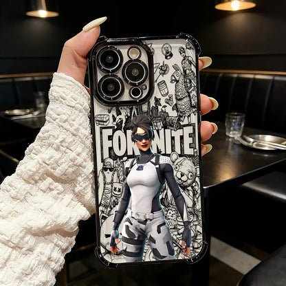 Capa de Telemóvel FortniteS Popular Game com Revestimento para iPhone 17 17e 16e 16 15 14 13 12 11 Pro Max X XR XSMax 7 8 Mini Air Plus Antichoque