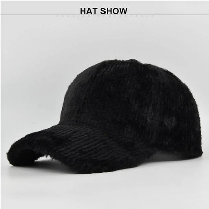 Autumn Winter Baseball Cap Women Artificial Lamb Wool Hats Keep Warm Cap Plush Baseball Caps Spring Baseball Cap Solid Sunshade