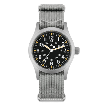 Militado ML05 38mm Military Watch Miyota 2035 Movement Domed Sapphire Crystal C3 Green Luminous 10Bar Waterproof Vintage Watches