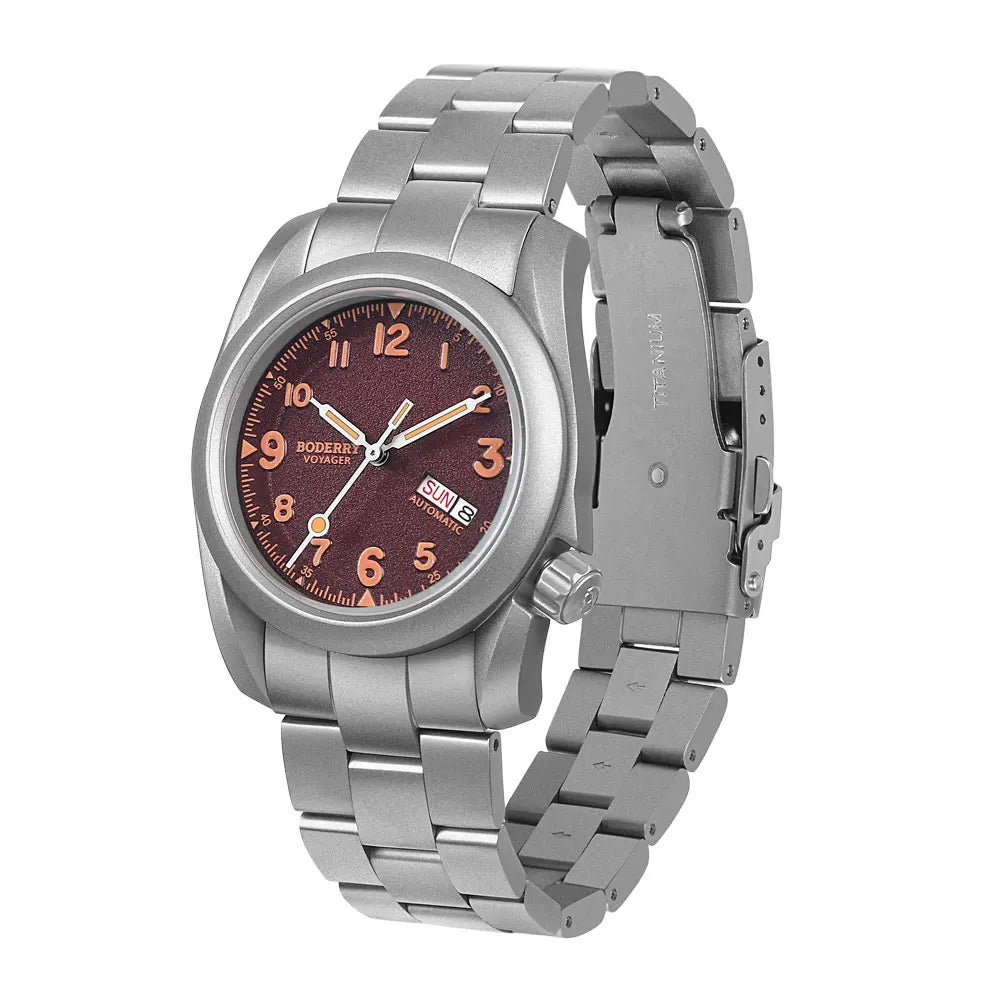Relógio masculino Boderry Field Watches VOYAGER, caixa em bronze, mecânico automático, 100M impermeável, estilo militar, marca de topo