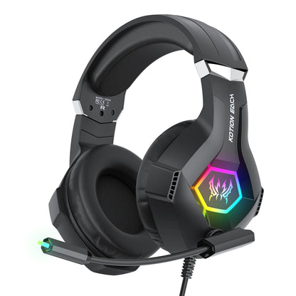 Casque de jeu avec micro dynamique RGB/contrôle intégré pour PC, PS4, PS5, casque de jeu USB 3,5 mm pour ordinateur portable