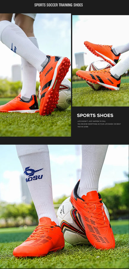 Novas Chuteiras de Futebol para Homem e Mulher, Sapatilhas Desportivas de Interior e Exterior com Pitons Longos e Pitons Partidos para Tapete de Treino de Futebol