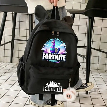 New Fortnite Cartoon Backpack Boy Girl Casual Schoolbag Large Capacity Student Bag Rabbit Ears Travel Backpack Stationary Gift