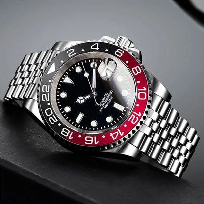 Orologio da uomo automatico 200m impermeabile Miyota8215, orologio subacqueo 40mm con movimento meccanico, luminoso, cinturino Jubilee e fibbia Glide Lock