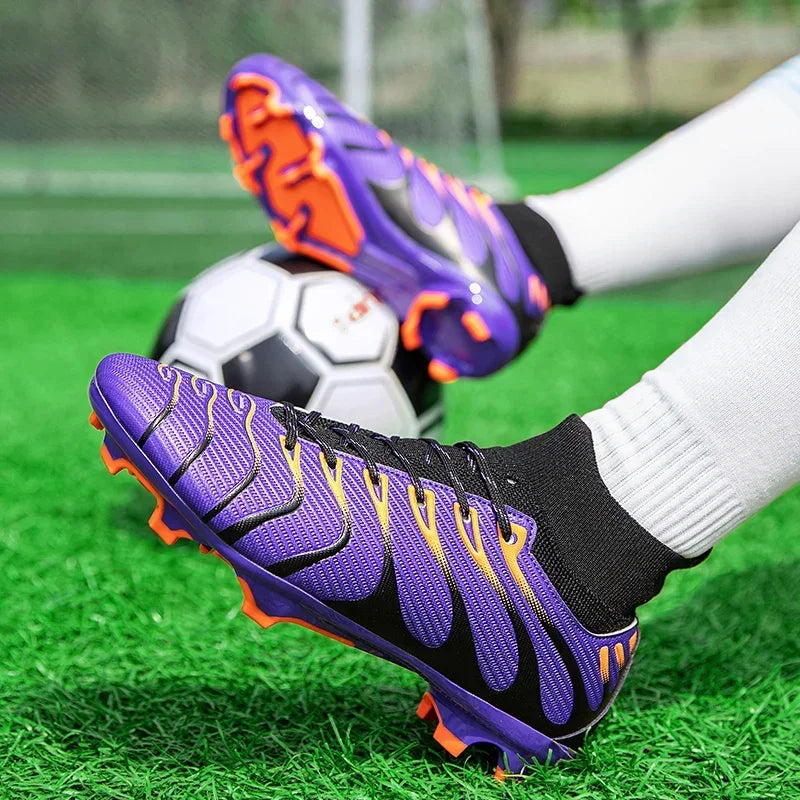 Chaussures de Football pour hommes, chaussures de Sport FG/TF, bottes d'entraînement en plein air pour garçons, antidérapantes, longues pointes, Futsal d'intérieur confortables