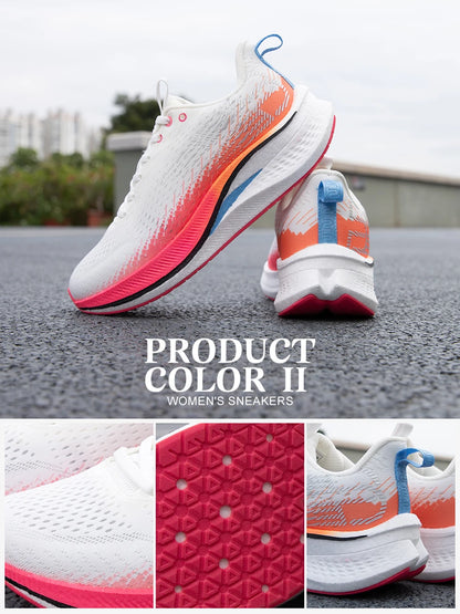 Baasploa Women Professional Running Shoes Outdoor Carbon Plate Non Slip Sports Shoes Female Casual Breathable Jogging Sneakers