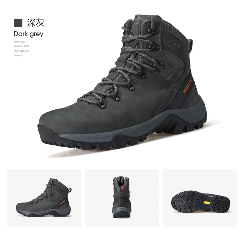 HUMTTO Hiking Shoes Men's Waterproof Hunting Boots Tactical Desert Combat Ankle Trekking Boots Male Women Warm Leather Sneakers