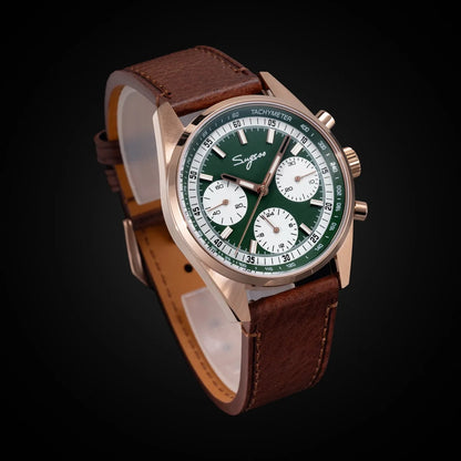 Sugess Mens Watch 38mm Chronograph Mechanical Wristwatches Tianjin Gooseneck Movement Sapphire Crystal Roulette Dial S465 new
