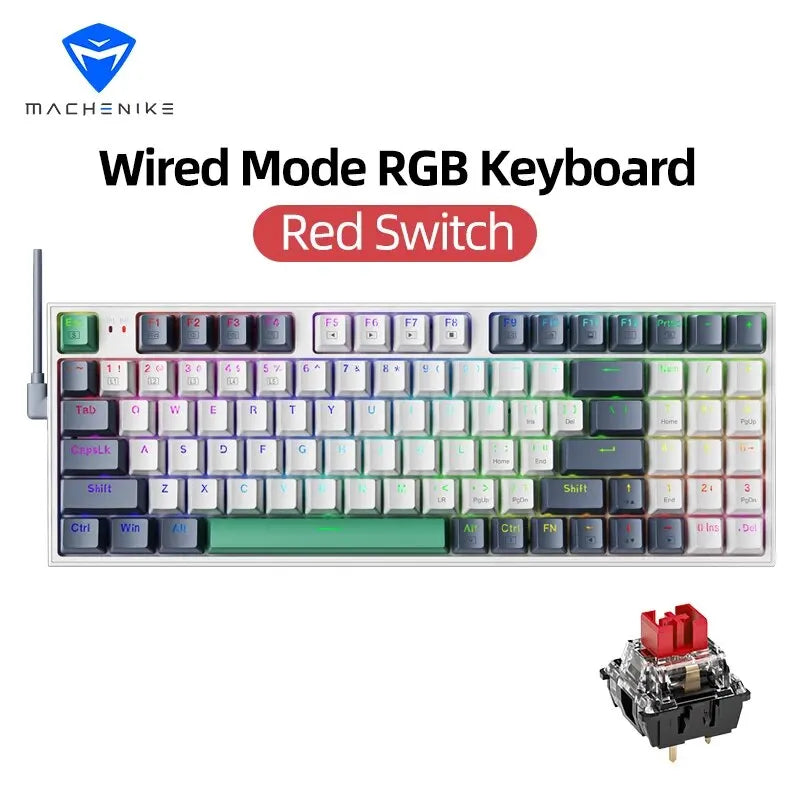 MACHENIKE K500 Mechanical Keyboard Wired Gaming Keyboard K500-B94 Hot Swappable 94 Keys 90% Layout RGB Backlight for PC Laptop