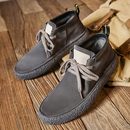 Pantofi casual din piele de căprioară pentru bărbați, de marcă de lux, din piele naturală, realizați manual, cu design antiderapant, pentru primăvară și toamnă
