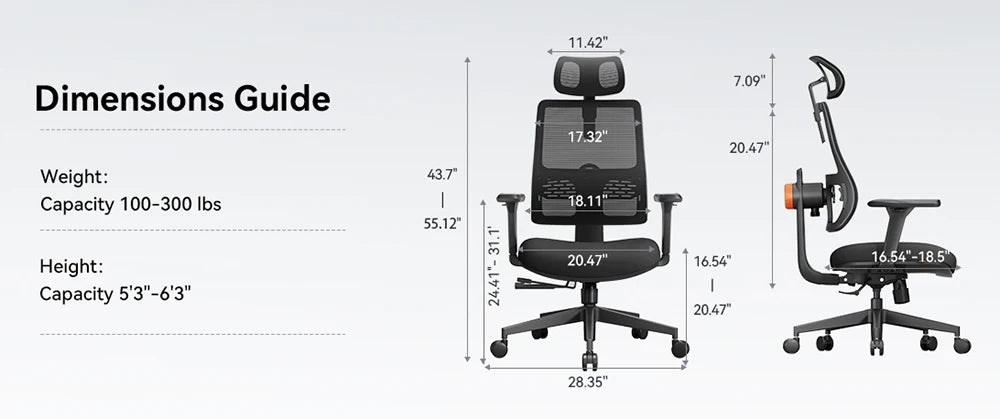 NEWTRAL Ergonomic Office Chair,Auto-Following Backrest,Adaptive Lower Back Support,Adjustable Headrest Seat Depth Computer Chair