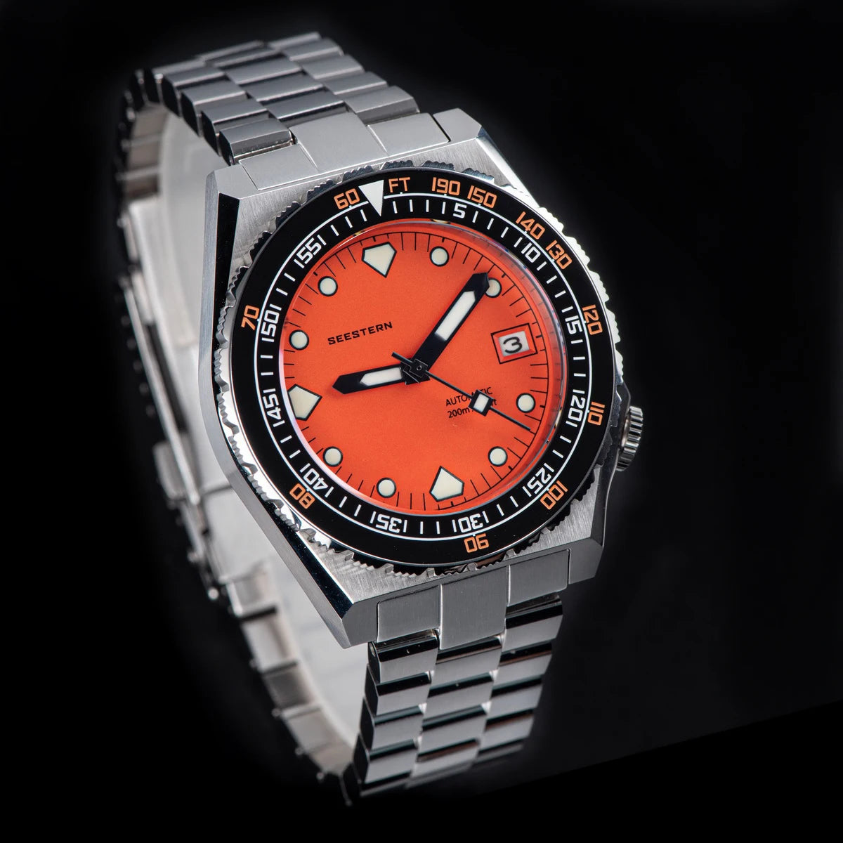 SEESTERN SUB600T V3 Men's Watch Automatic Diving Sapphire Wristwatch NH35 Movement Ceramic Bezel Luminous Date Jubilee Waterproof