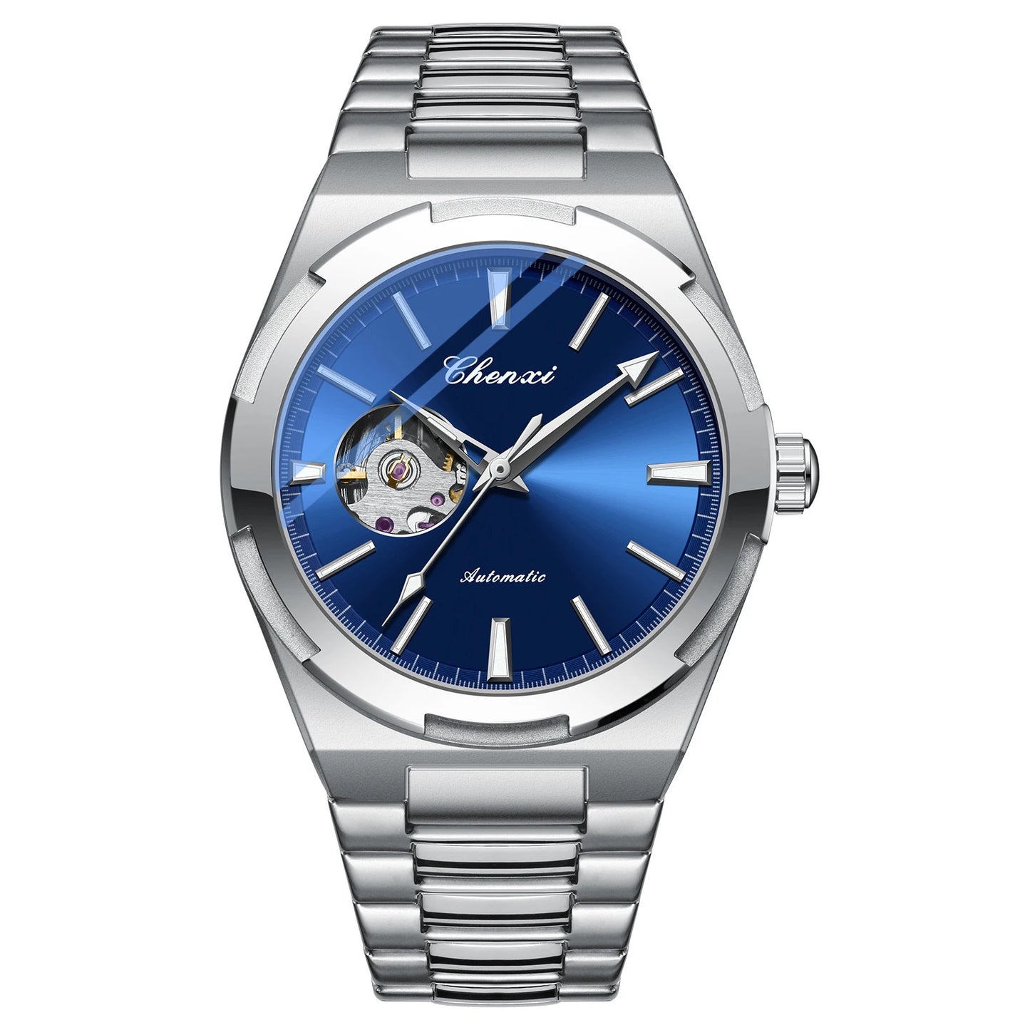 Men's Fully Automatic Mechanical New Trend Steel Strip Business Hollow Waterproof Male Fashion Wristwatches High End Gifts