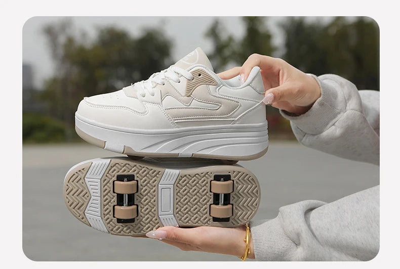 Children's Outdoor Sports Roller Skates Shoes Single Row Wheel Kids Sliding Shoes Four-Wheel for Boys and Girls
