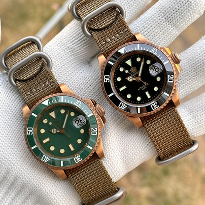 STEELDIVE Brand SD1953S Solid Bronze 41mm 30ATM Waterproof Sapphire Glass Super Luminous  NH35 Automatic Mens Dive Watch