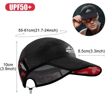 LOOGDEEL Outdoor Sports Running Hat Women Men Quick-drying Breathable Bike Sunshade Headwear Anti-UV Cycling Mountaineering Cap
