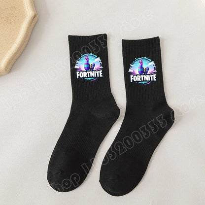 Fortnite Socks Cartoon Game Character Long Sock for Kids tudents in Spring and Autumn Solid Color Cotton Socks Birthday Gifts
