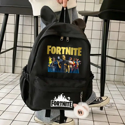 New Fortnite Cartoon Backpack Boy Girl Casual Schoolbag Large Capacity Student Bag Rabbit Ears Travel Backpack Stationary Gift