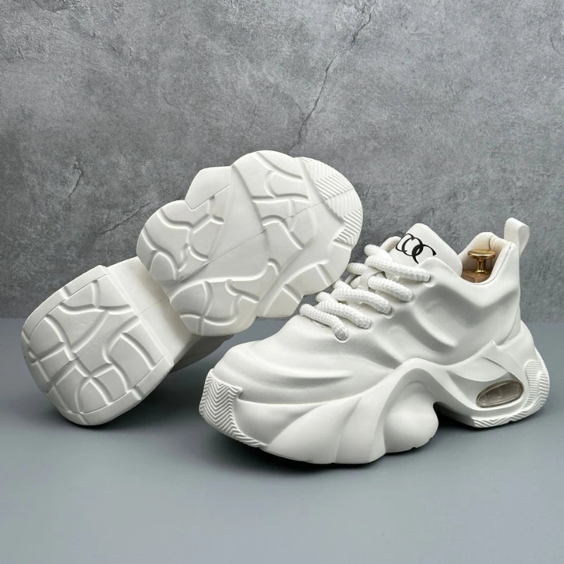 Plus Size Men's 2026 New Dad Sneakers Thick Platform Sole Fashion Versatile Casual Athletic Shoes Trendy Comfortable Daily Shoes