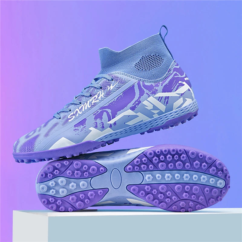 Double Star Men's High-Top TF Turf Football Boots, Youth & Student Edition, Adult & Kids, Professional Match & Training Soccer Shoes
