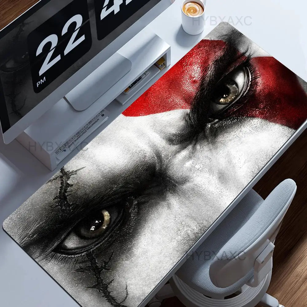 Large Size Mouse Pad God of War Gaming Accessories Keyboard Mausepad Computer Pc Gamer Cabinet Deskmat Anime Rubber HYBXAXC XXL