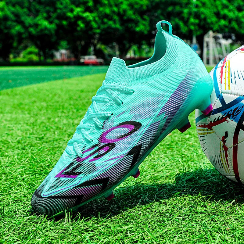 Nouvelles chaussures de football pour hommes FG, chaussures de football ultralégères, chaussures d'entraînement en plein air, chaussures de match de football, crampons longs antidérapants, livraison directe