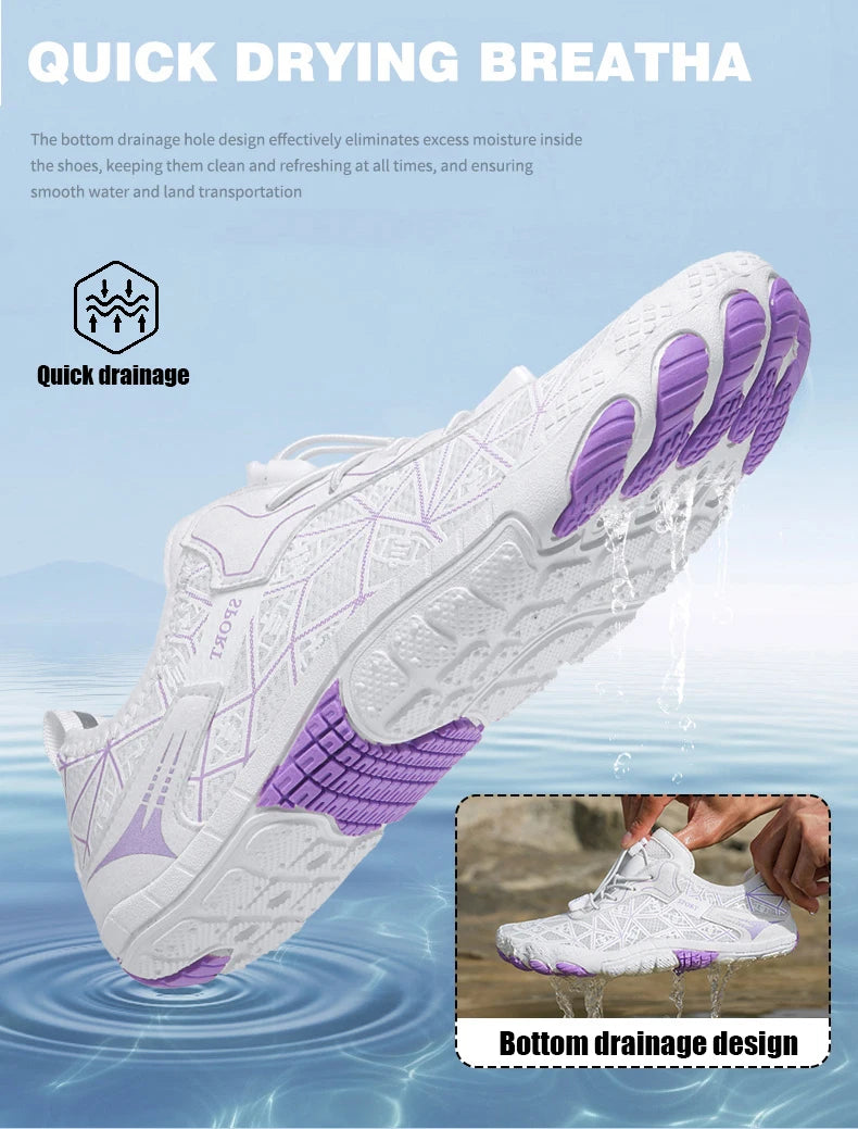 New Barefoot Wading Shoes Men Women Mesh Quick-Drying Beach Shoes Outdoor Non-Slip Swimming Shoes Unisex Water Sports Shoes