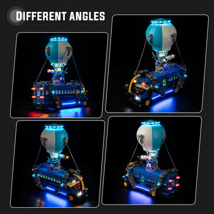 Conjunto de iluminação LED sem modelo, compatível com blocos de construção LEGO Fortnite Battle Bus 77073